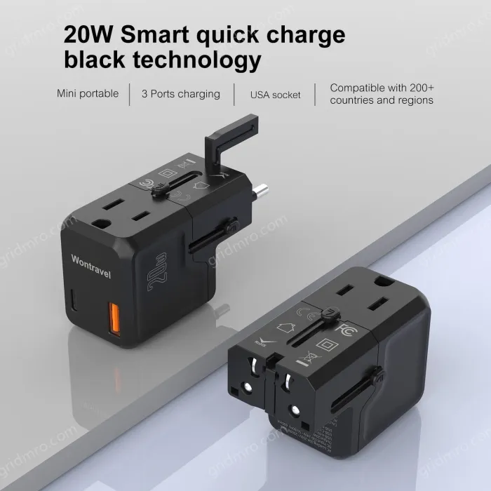 20W Charge Smallest Universal Travel Adapter