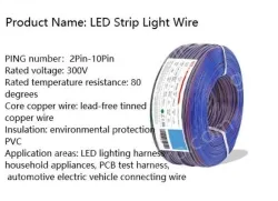 LED light connecting cable 18AWG*6 and (34/0.178TS)