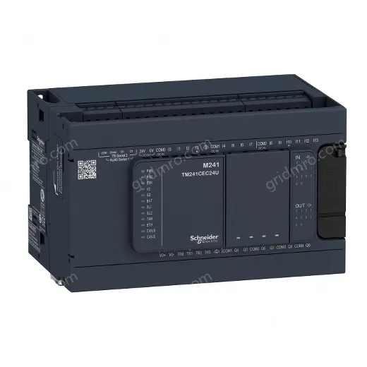 TM241C24R logic controller, Modicon M241, 24 IO, relay