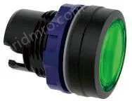 Green transparent button, plastic edge, can be equipped with lamp holder module