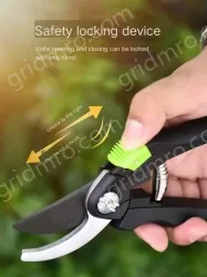 Black 8 inch - anti-pinch and labor-saving floral scissors