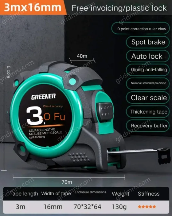 Drop resistance, wear resistance/rubber lagging self-locking: 3m&times;16MM class II. accuracy