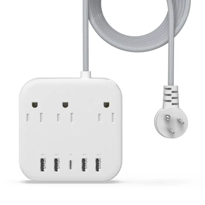 3 AC Outlets USB Power Strip