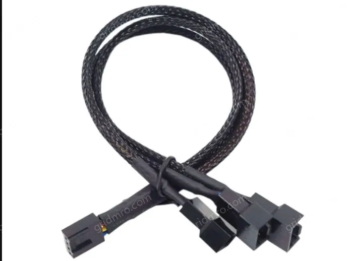 PWM three-point temperature control cooling fan extension cable 1in 3out