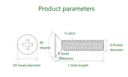 Phillips countersunk head screws M1.6*3