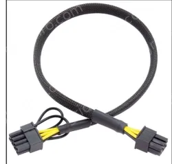 6PIN to 8PIN Server Power Cable Graphics Card Cable Mesh Sleeve Protection 22cm